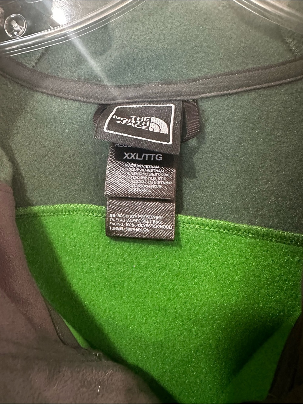 The North Face Green Two-Tone Hooded Jacket size XXL - Picture 3 of 5